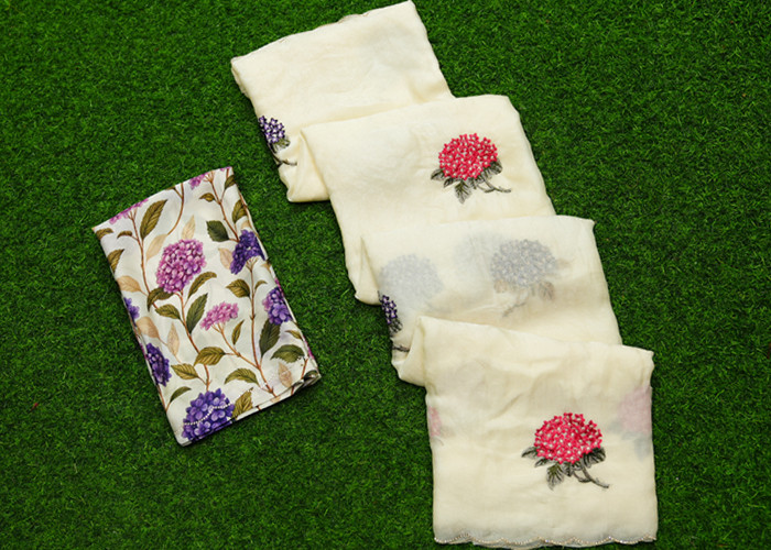 Shimmer Chiffon sarees VS CS0022