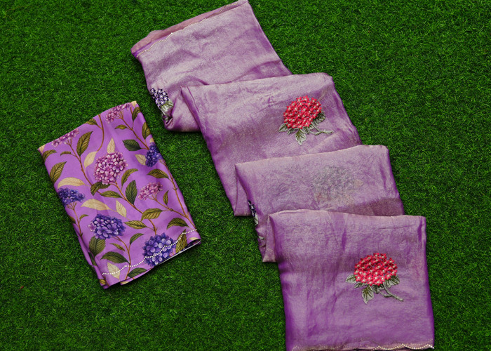 Shimmer Chiffon sarees VS CS0025