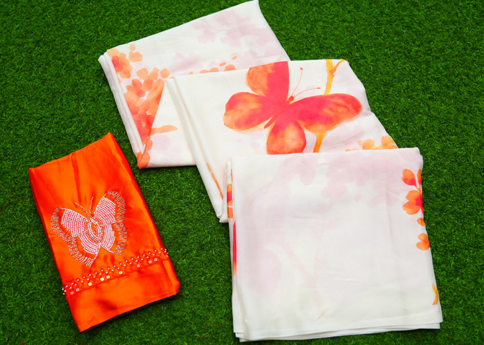 Crape Georgette Sarees VS GS001