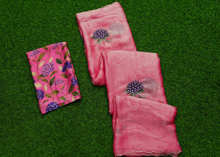 Shimmer Chiffon sarees VS CS0020