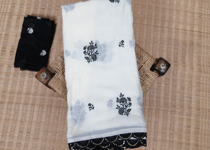 Single Colour Georgette Sarees VS GS0083